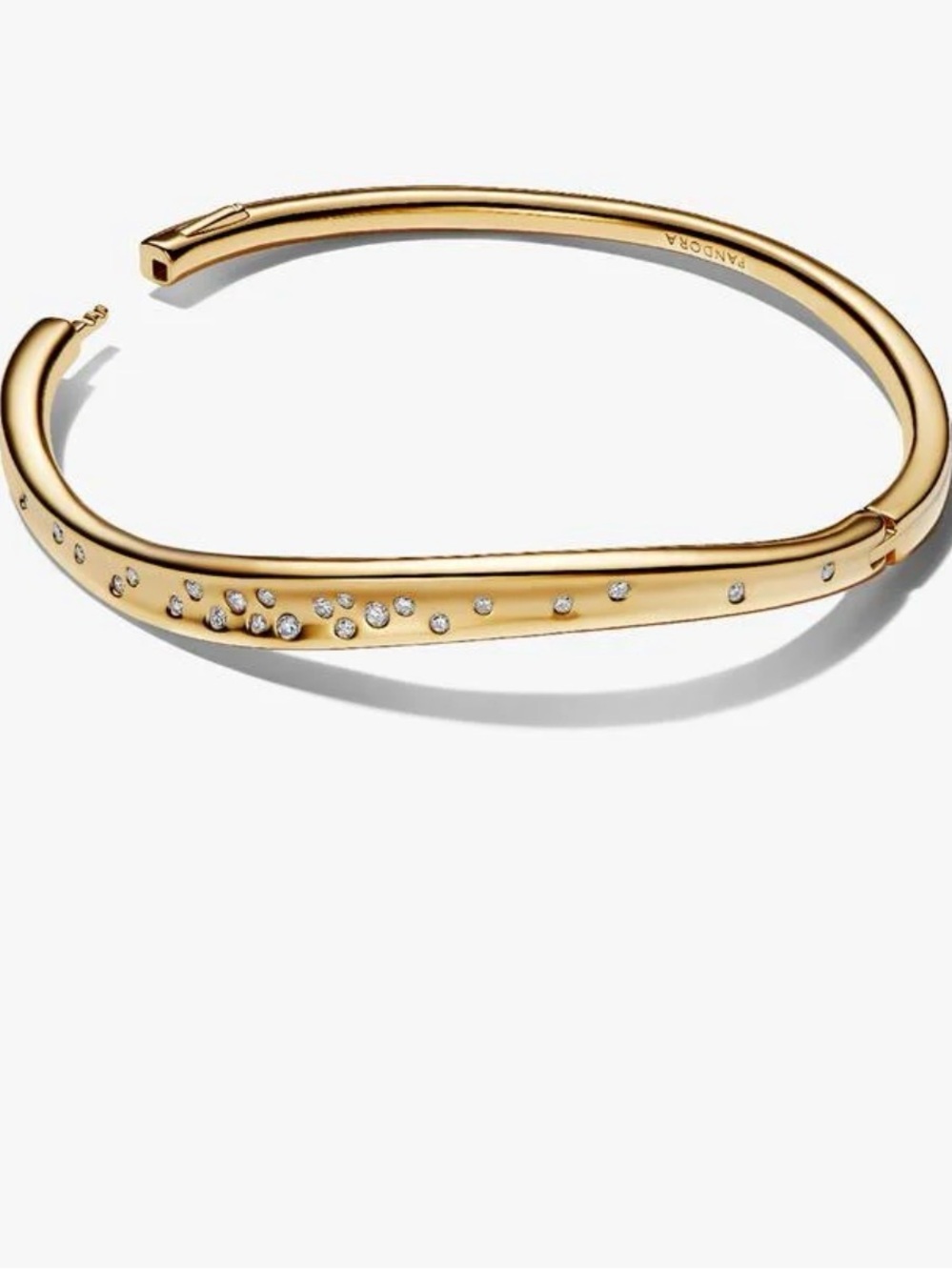 Pandora Gold Bangle Bracelet with Scattered Crystals